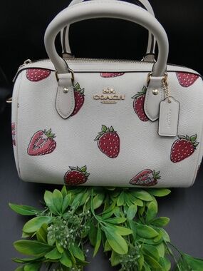 Coach Signature Rowan in Strawberry Print